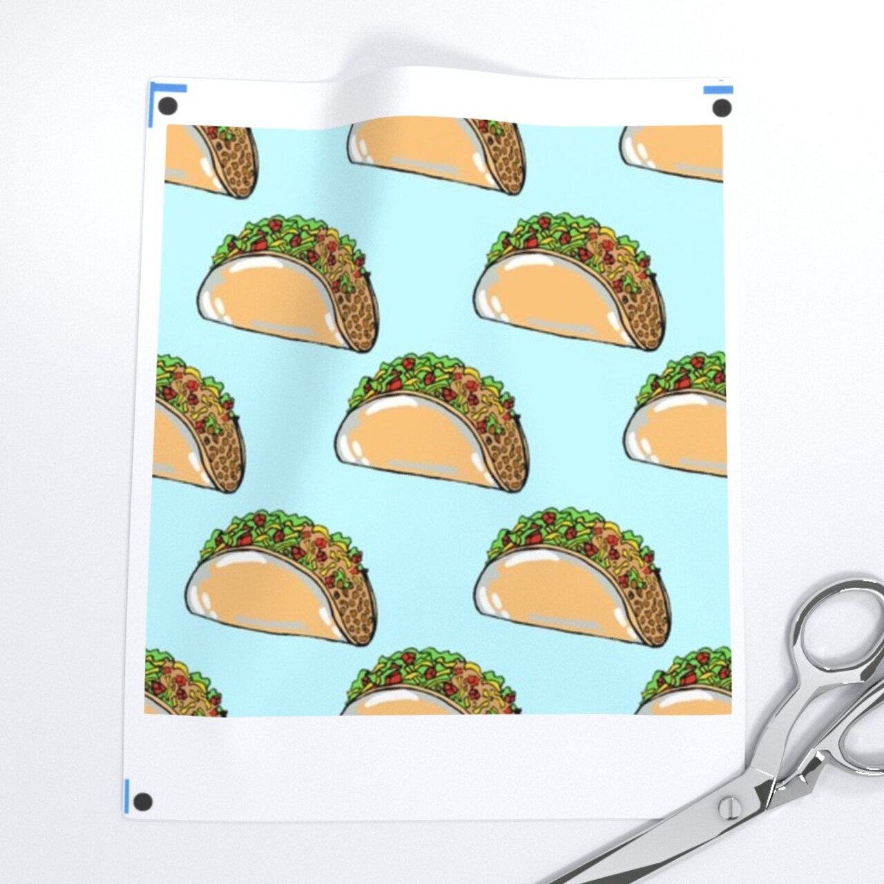 Tacos Taco Food Junk Novelty Custom Printed Fabric by Spoonflower Various Fabrics by the Yard or Fat Quarter